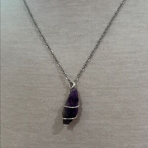 Amethyst Pendant Silver Necklace